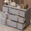 Commode moderne avec poignée en métal, armoire de rangement à miroir avec 6 tiroirs-2112766731