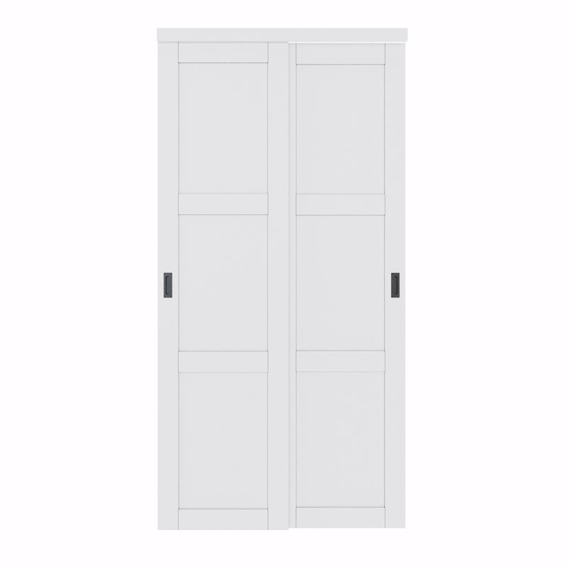 Portes de garde-manger coulissantes à panneaux en panneau de fibres à densité moyenne de 96 po avec quincaillerie et poignées incluses