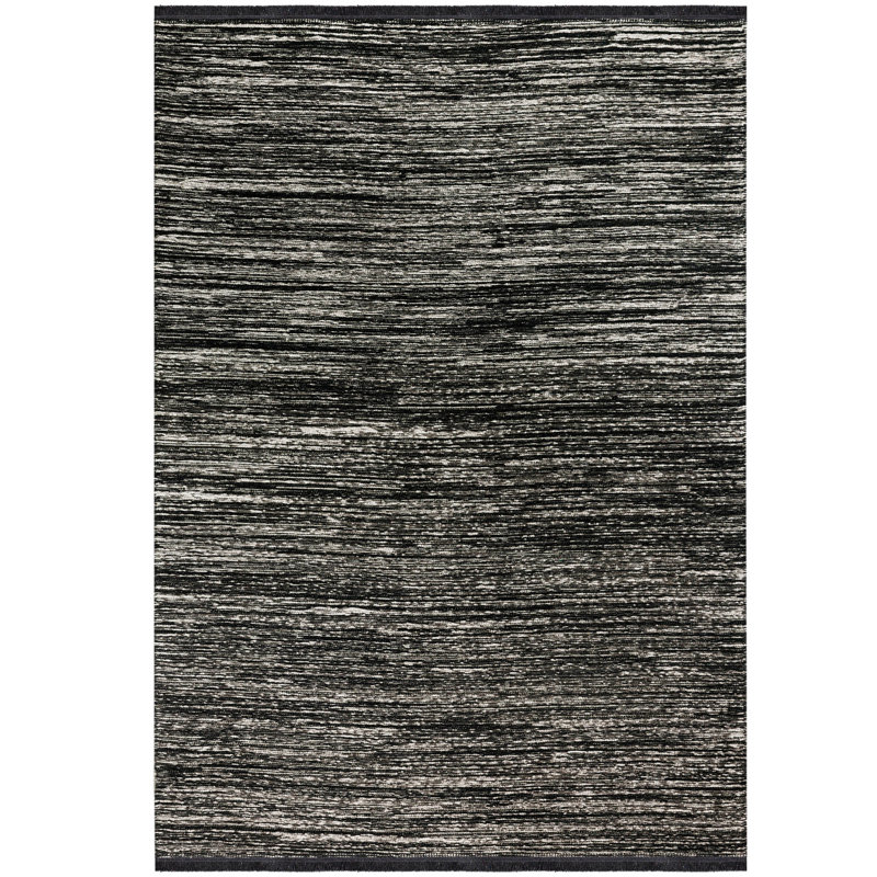 Tapis gris en polyester tissé à la machine Fressia, Rectangle 2 pi 7 po x 4 pi 11 po
