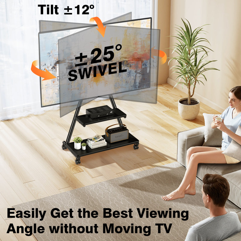 Ageeth TV Stand for TVs up to 78", Black