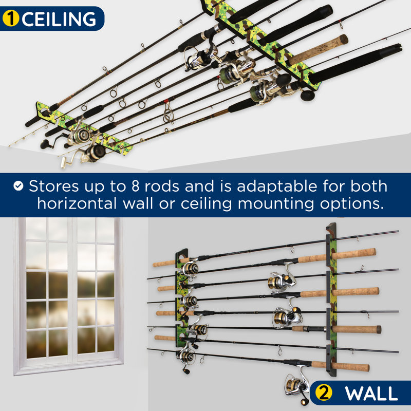 Yellow 8 Rod Wall/Ceiling Rack - 2 Pack, Green
