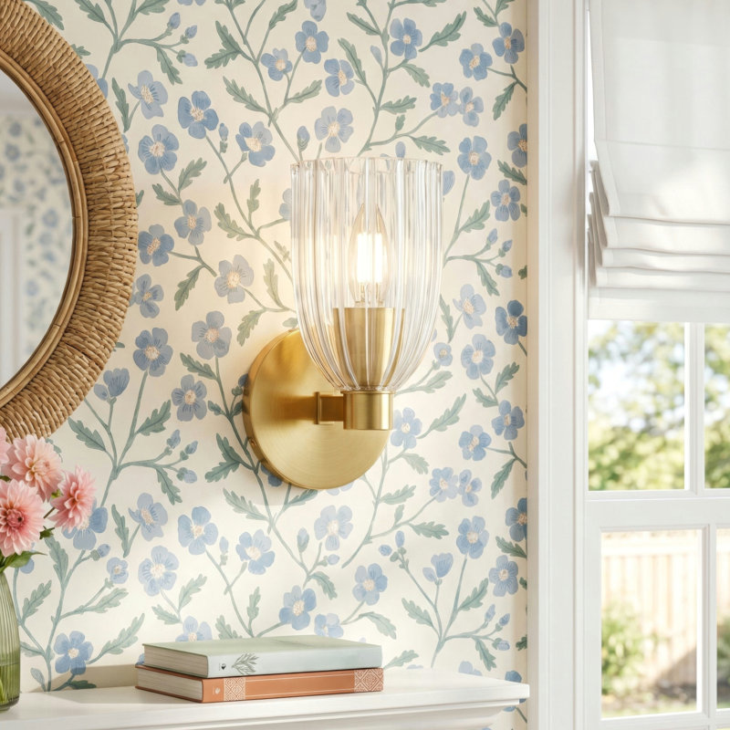Whistler 1-Light Wall Sconce in Natural Brass