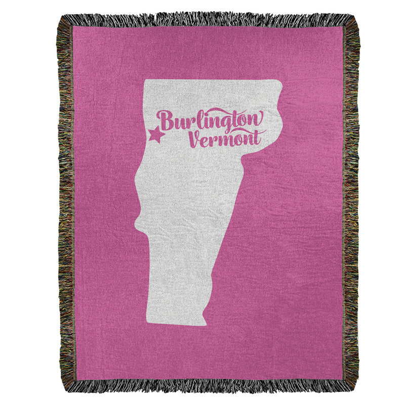 Jeté en coton tissé burlington vermont, l 50 po x L 60 po, Rose