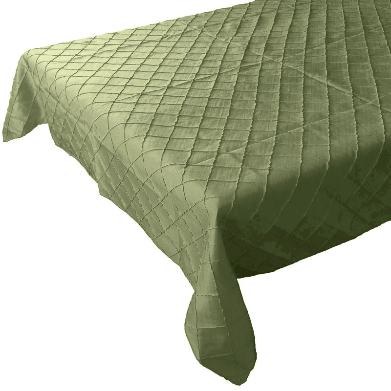 Pintuck Taffeta Tablecloth, White, 144" x 58"