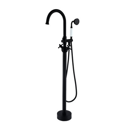 Matte Black Tub Faucet With Hand Shower - Metal, Structure Enhancement, Bathroom Bathtub In Corrosion , Enhancement