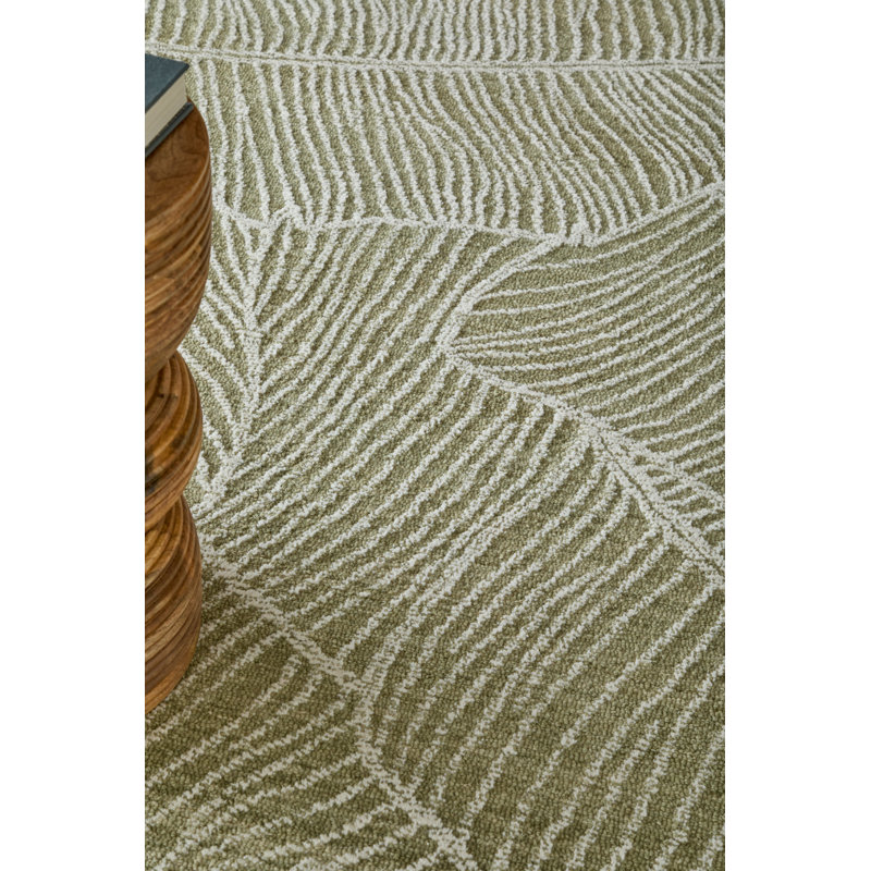 Winston Modern Floral & Botanical Area Rug, Green, Rectangle 5' x 8'
