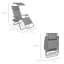  Méridienne inclinable et pliable avec abat-jour, appui-tête et plateau gris tourterelle-347232080