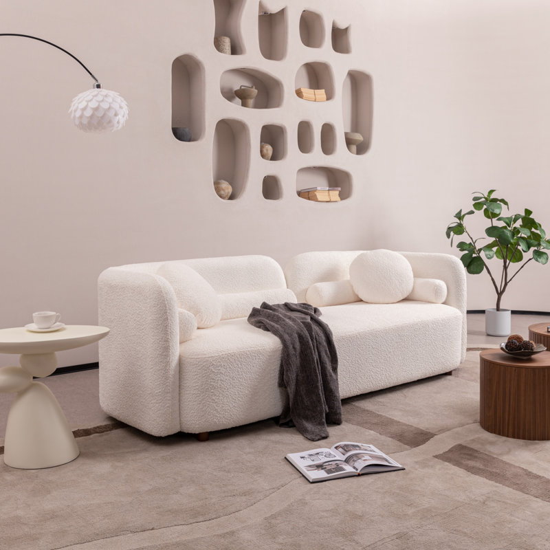 Table de bout Lucky Stone, Blanc laiteux