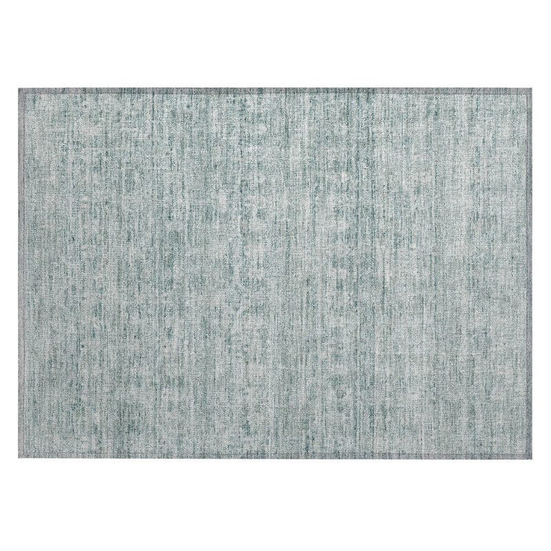 Tapis turquoise intérieur / extérieur lavable à la machine, Rectangle 1 pi 8 po x 2 pi 6 po