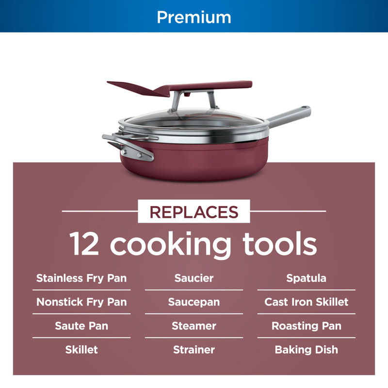Cherry Tart Non-Stick Aluminum Frying Pan with Steamer Basket