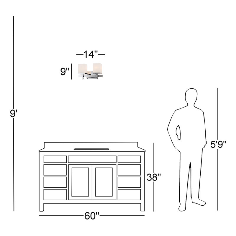 Ghadir 2 - Light Dimmable Vanity Light, Polished Chrome