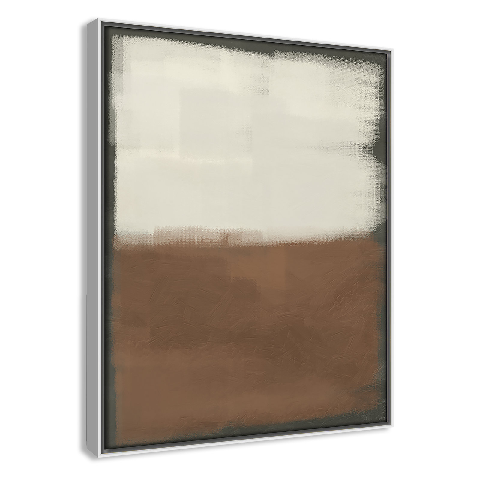 Alabaster Burst 2 - Floater Frame Print on Canvas, White , 15.5" H x 12.5" W x 2" D