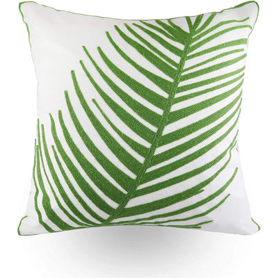 Embroidered Cotton Outdoor Pillow Cover