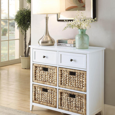 Flavius White Finish Console Cabinet