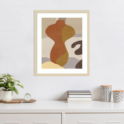 «Cubist Vase IV» par Melissa Wang, reproduction d'art encadrée sur bois