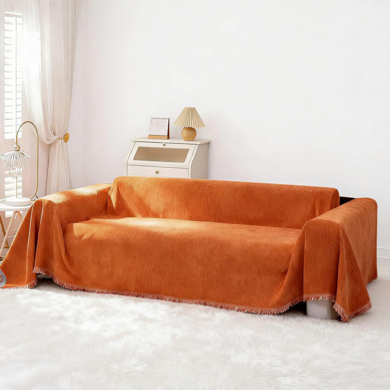 Chenille Box Cushion Sofa Slipcover