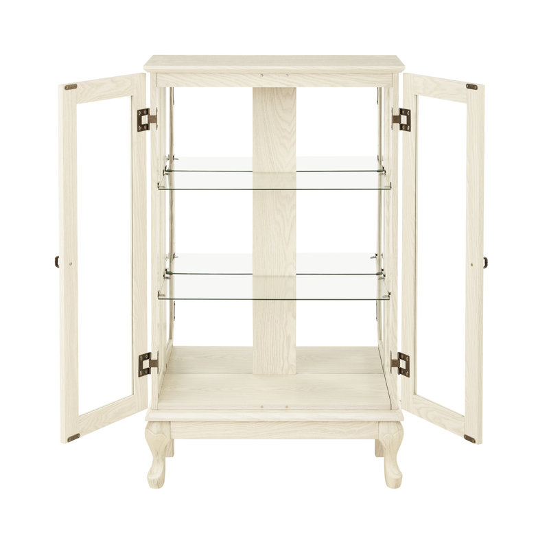 Vitrine lumineuse avec portes en verre et dossier miroir