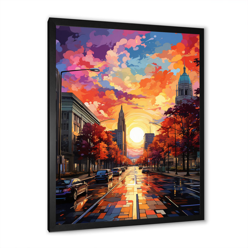 «Yohane City Detroit Popart I», reproduction sur toile, Cadre photo noir, H 20 po x l 12 po x P 1 po