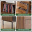 Support pour tourne-disque avec rangement pour plus de 500 albums, tablette et tiroirs de style Mid-Century moderne Console audio robuste en bois et métal pour le salon