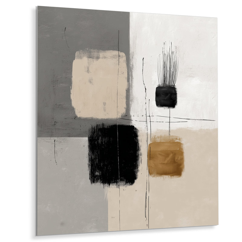 Jahleah - Minimalisme abstrait, décoration murale en métal, 34" W x 44" H