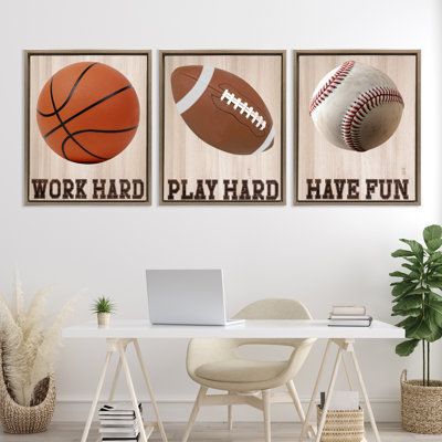 Ensemble de cadres flottants 3 pièces Motivational Sports Words, design par Marcus Prime