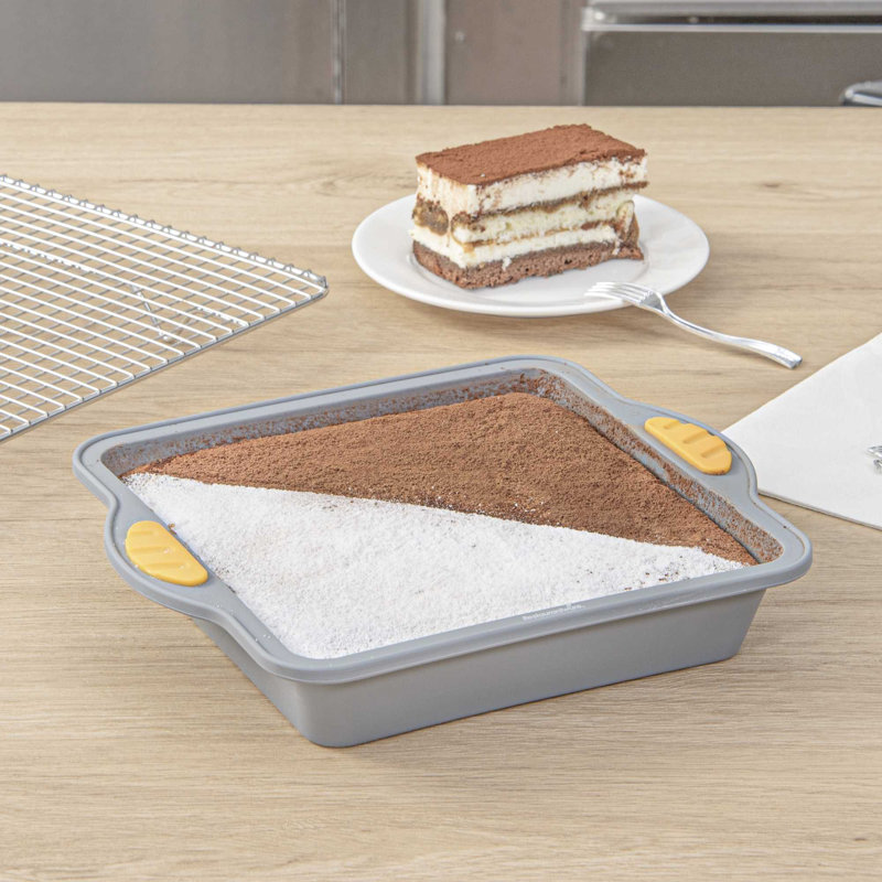 Ensemble de 10 moules à gâteau carrés antiadhésifs avec poignées en silicone pour restaurant