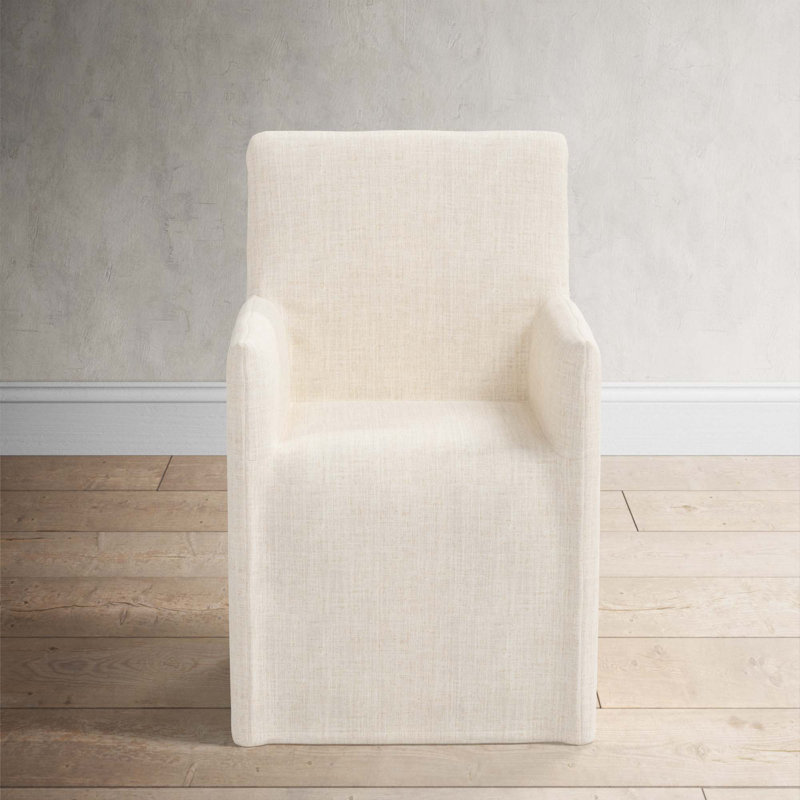 Ivanka 20'' H Upholstered Armchair, Classic Talc Linen