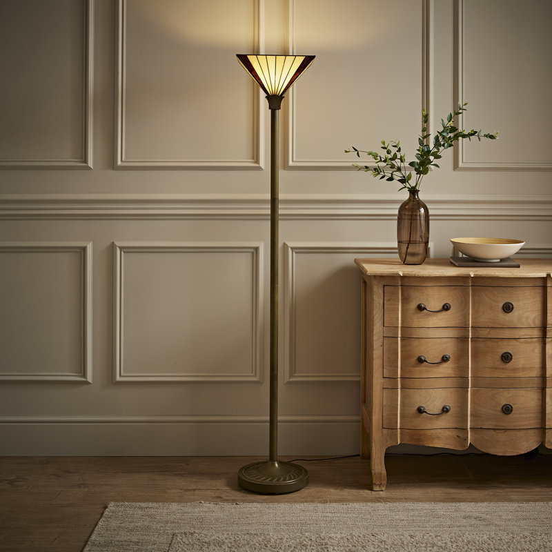Motasim 167cm Traditional Floor Lamp, Antique Brass