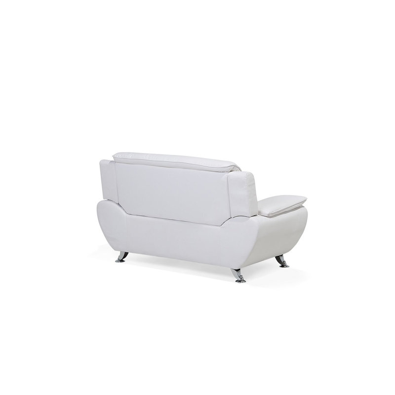 Faux Leather Living Room Set Bundara, White