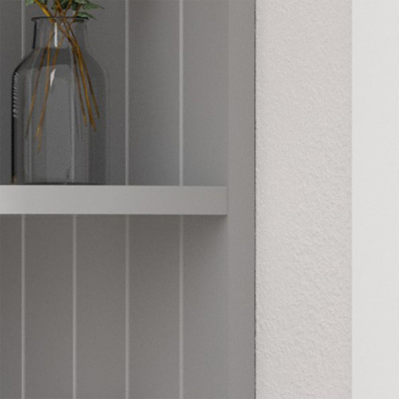 Morann 2 Tier Corner Wall Mounted Shelf Unit, Grey