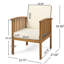 Fauteuils club pour l'extérieur - sièges profonds et garniture intérieure centrale en bois avec 2 coussins résistants aux intempéries