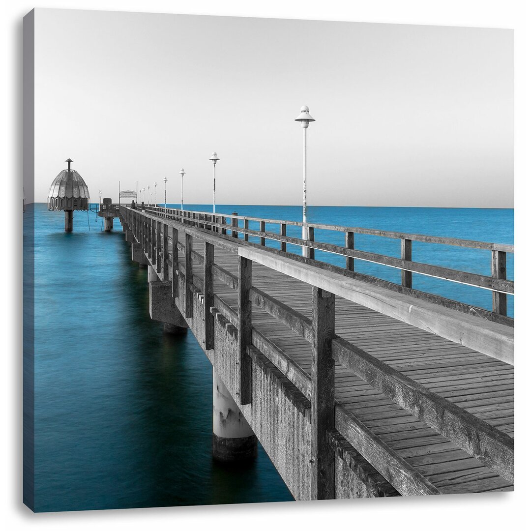 Leinwandbild Langer Pier Steg ins Meer