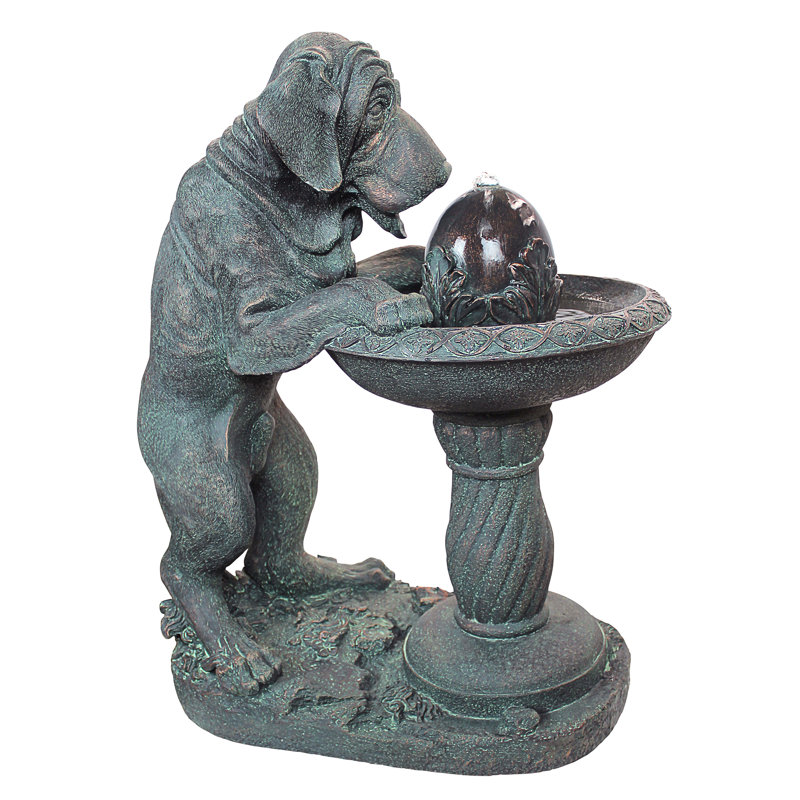 Dog's Refreshing Drink Resin Sculptural Fountain