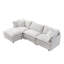 Canapé modulaire de 105 po en tissu de chenille rembourré de 105 po avec canapé à 3 places et repose-pieds-2085357346