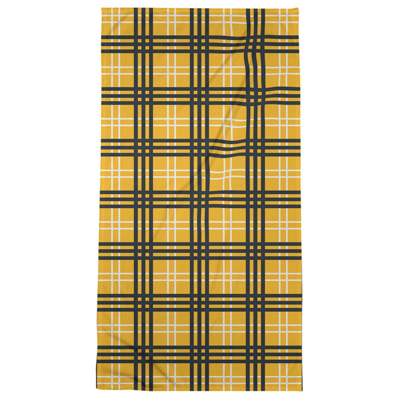 Bath Towel, Polyester/Cotton Blend, Gold/White/Black