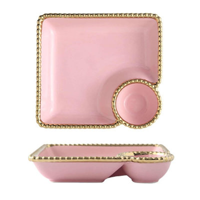 Plateau de service en porcelaine avec cuvette Golden Line
