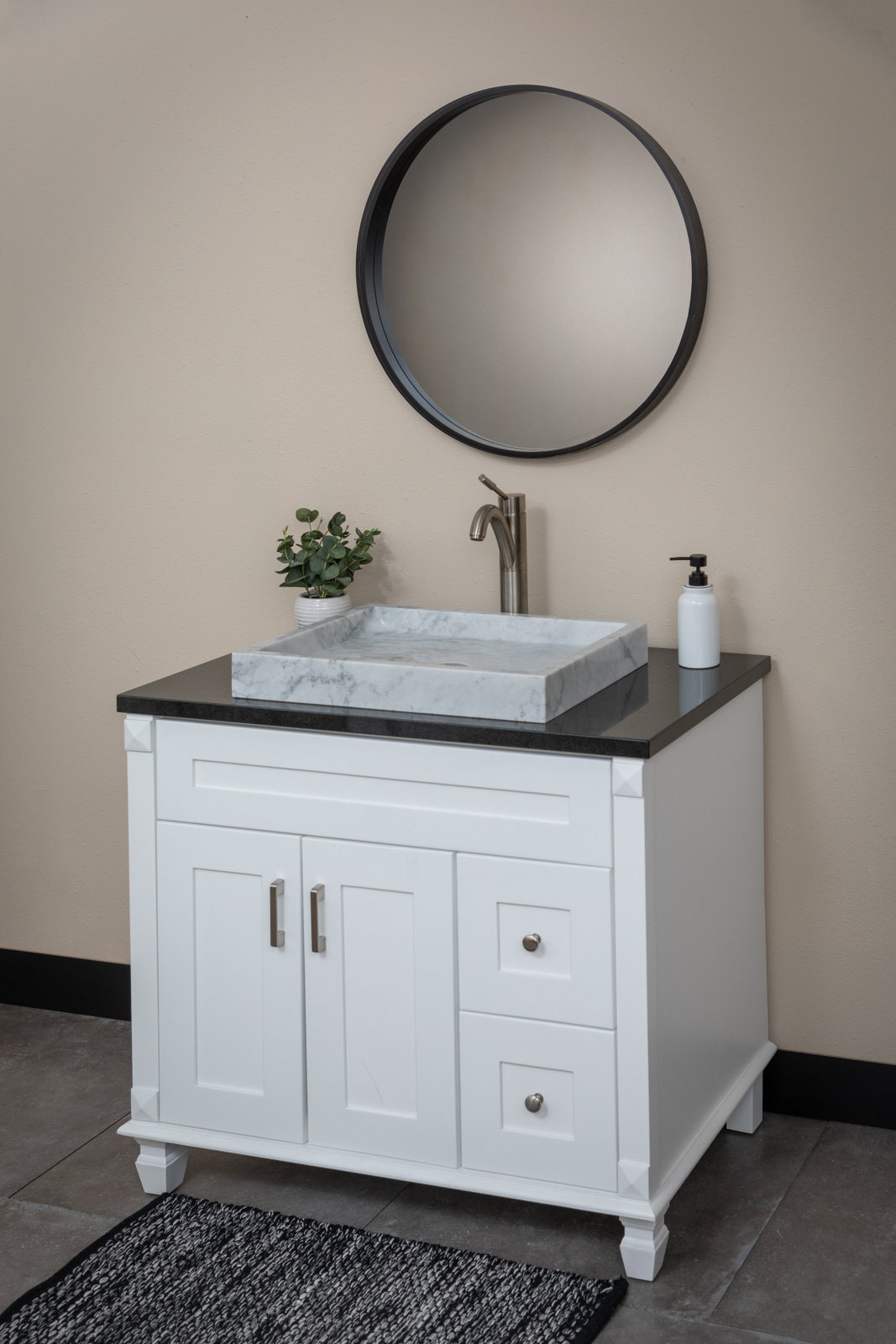 Carrara Marble Vessel Bathroom Sink