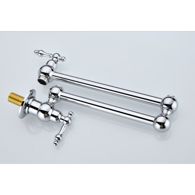 Folding Pot Filler Faucet For Kitchen - Wall Mounted, , Brass, 360 Rotation, , Drip- Mounted Arm, Double Handle Control, Corrosion, Reliable Performance