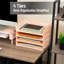 Plateau de papier empilable, organisateur de bureau, rangement pour dossiers, bureau, plastique, 4 pièces, rose-112008536