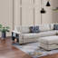 Canapé de rangement modulaire réversible 3 pièces avec repose-pieds avec rangement et méridienne réversible