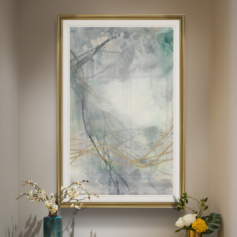 Ondulation ondulée II - reproduction d'art sur toile, H 22,5 po x l 30,5 po x P 1,5 po, Cadre doré