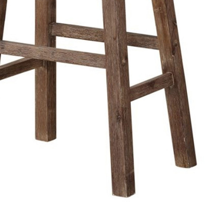 Tabouret de bar à hauteur de siège en bois avec pieds inclinés