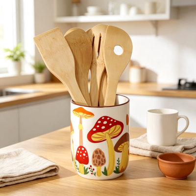 Ceramic / Porcelain Cylinder Utensil Crock