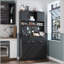 Garde-manger cannelé en bois 73 po avec station de charge et panneau perforé