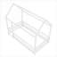 Lit simple pour enfant avec structure de toit et garde-corps pour clôture, pin massif blanc classique