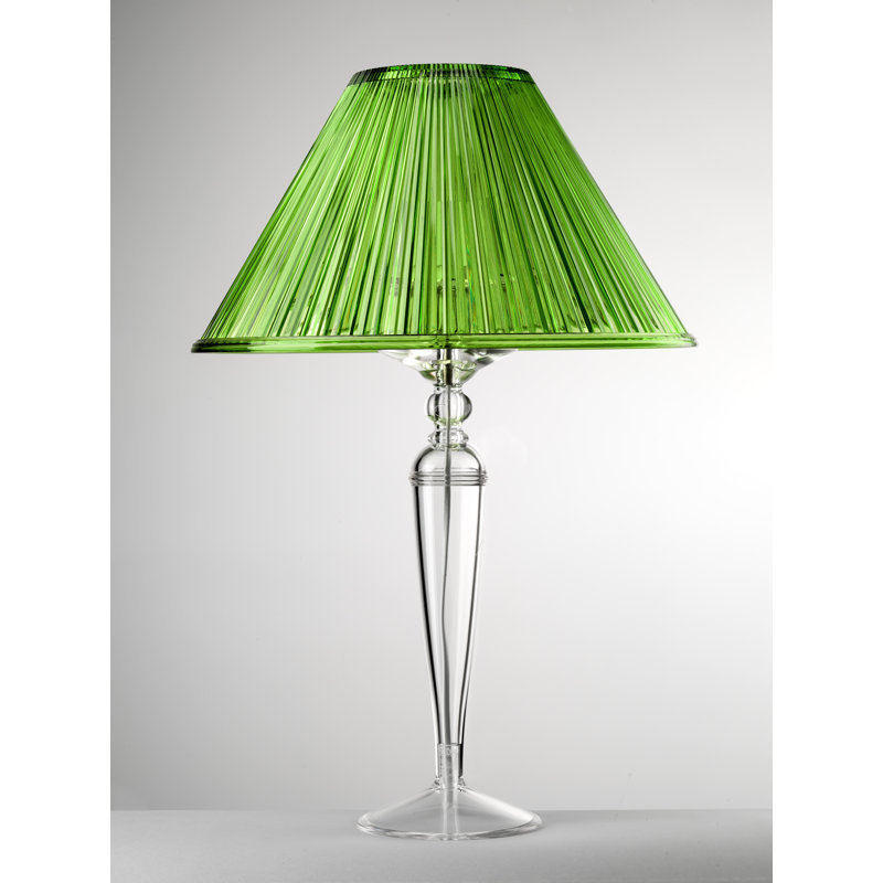 Lampe de table transparente 21 po Plisse, Vert