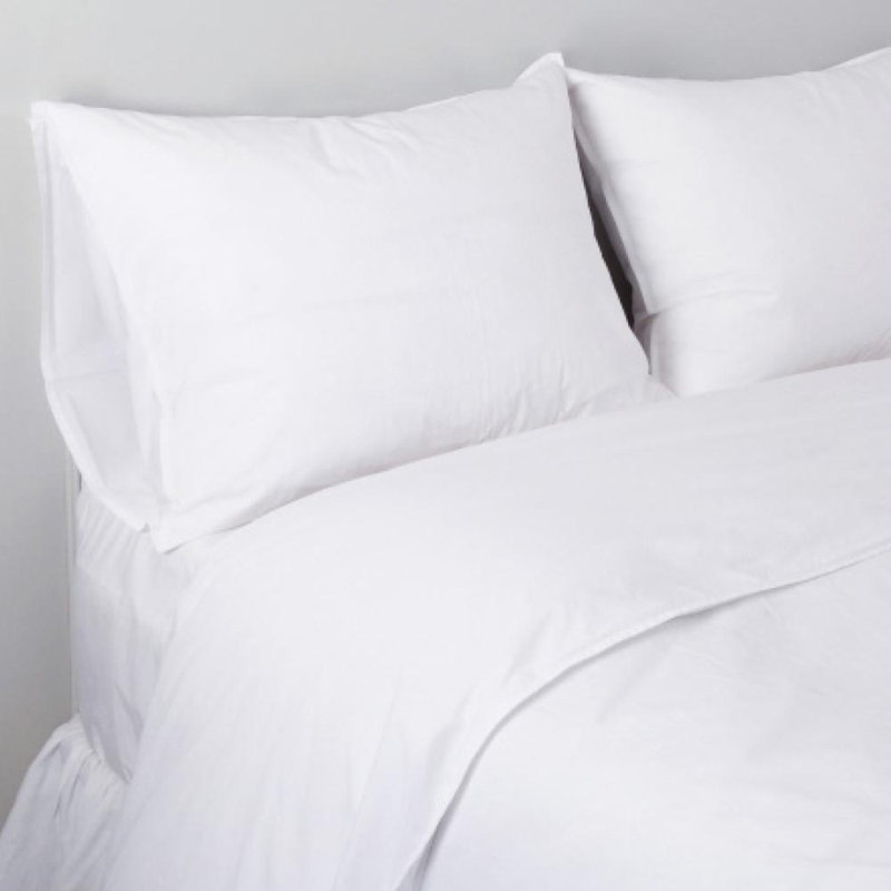 Parker Duvet Cover, Twin Duvet Cover + 1 Standard Sham, White, 100% Cotton