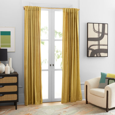 Cotton Blend Room Darkening Curtain Single Panel