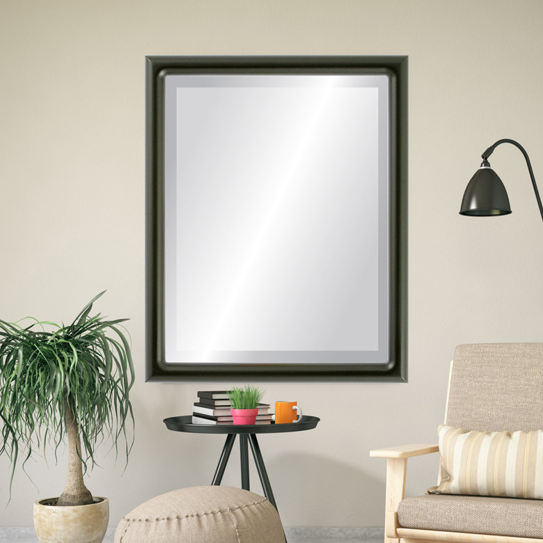 Rowles Rectangle Mirror, 25" H x 21" W, Matte Black