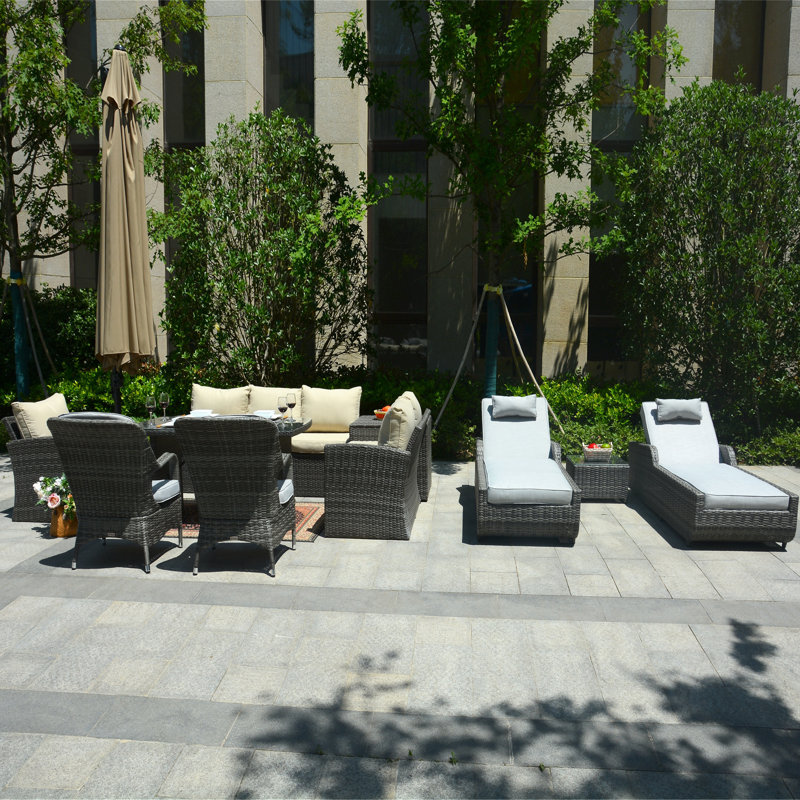 Algird 10 - Person Patio Conversation Set with Cushions
